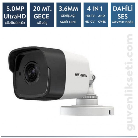 Hikvision DS-2CE16H0T-ITPF Dahili/Harici 5MP EXIR Bullet Kamera